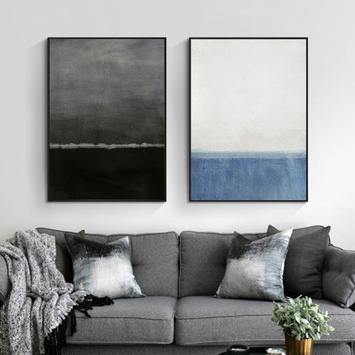 Bilder von Blau und Schwarz - Leinwand Wandkunst Gemälde