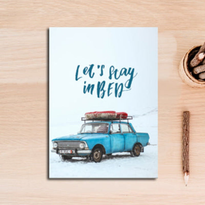 Vintage-Blaue Oldtimer-Reiseautos - Leinwandbild