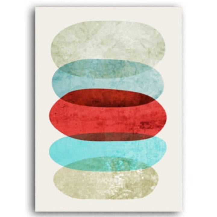 Abstraktes geometrisches Aquarell – Leinwandbild