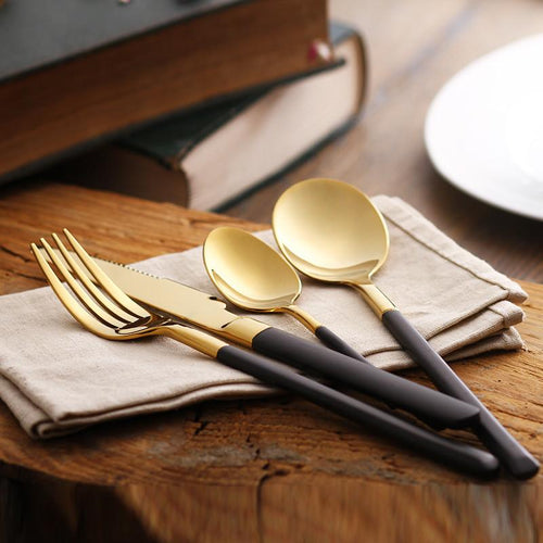Hemingway Schwarz/Gold Besteck | Karnz
