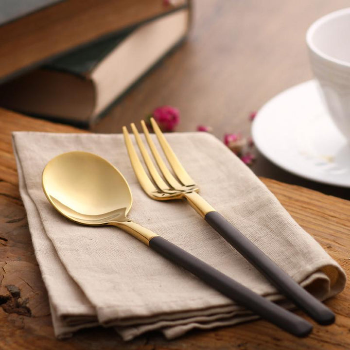 Hemingway Schwarz/Gold Besteck | Karnz