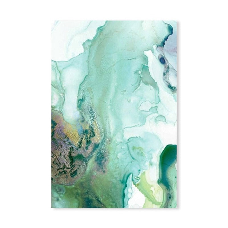 Mint Sea Marble - Leinwandbild