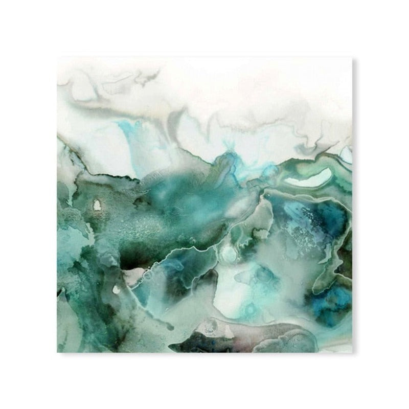 Mint Sea Marble - Leinwandbild