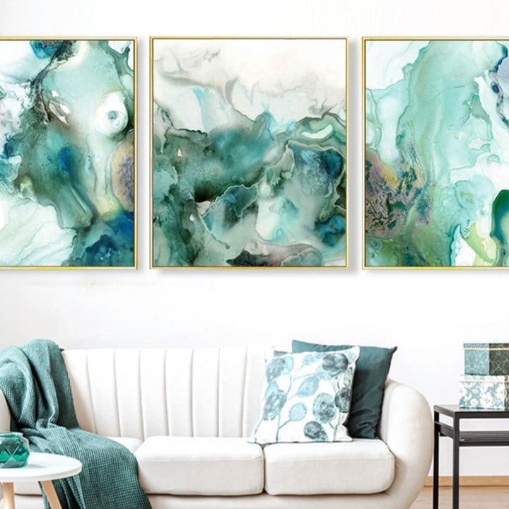 Mint Sea Marble - Leinwandbild