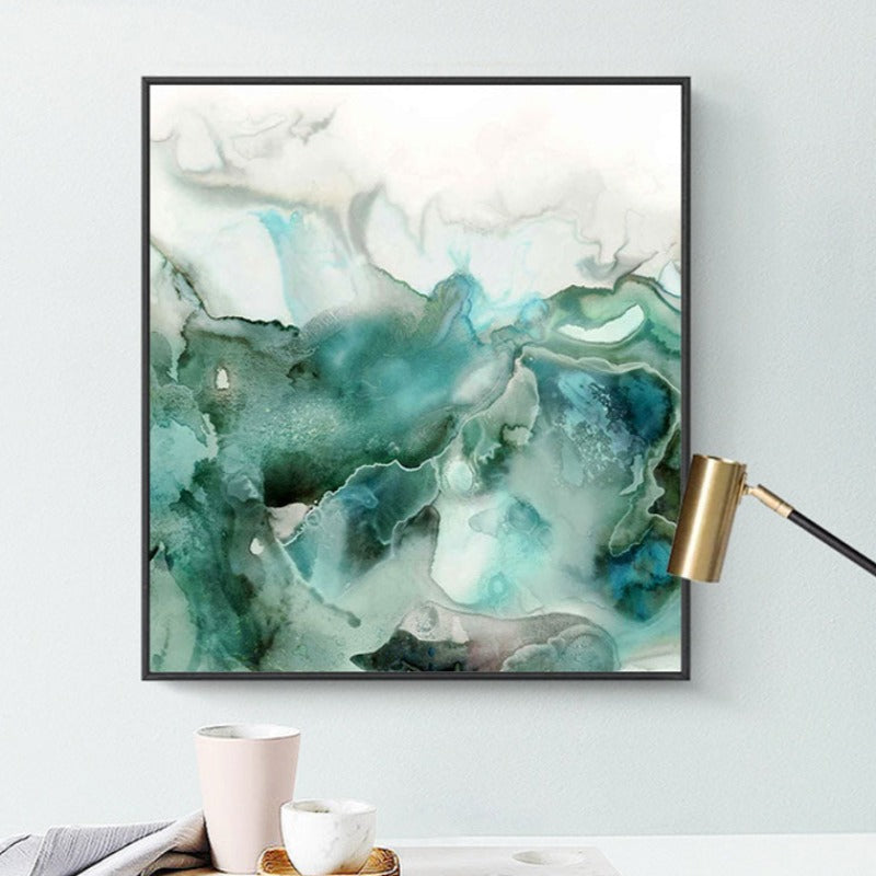 Mint Sea Marble - Leinwandbild