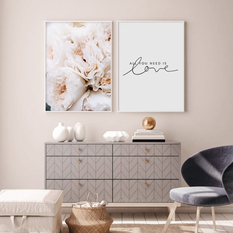Blush Pink Pfingstrosen Wandkunst Bilder - Leinwand Wandkunst Gemälde