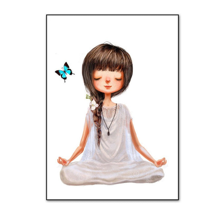 Wunderschönes Yoga-Mädchen-Poster - Leinwand Wandkunst Malerei