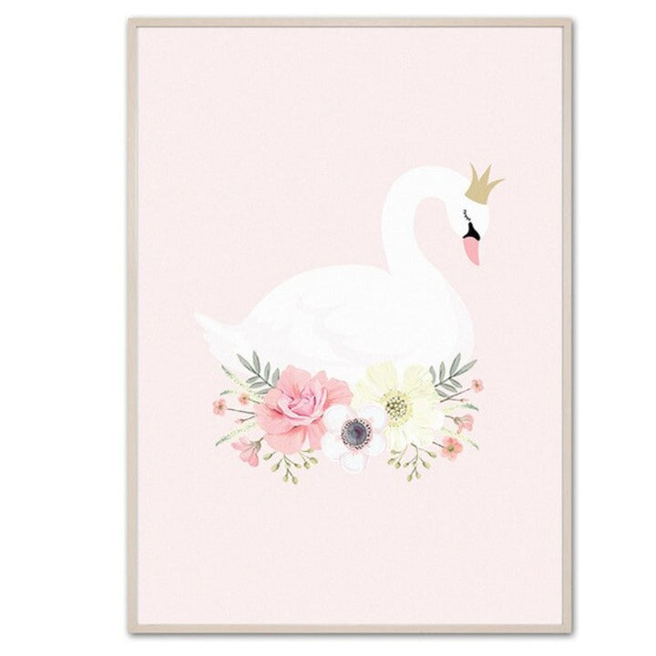 Süßes rosa Einhorn-Mädchen - Leinwandbild