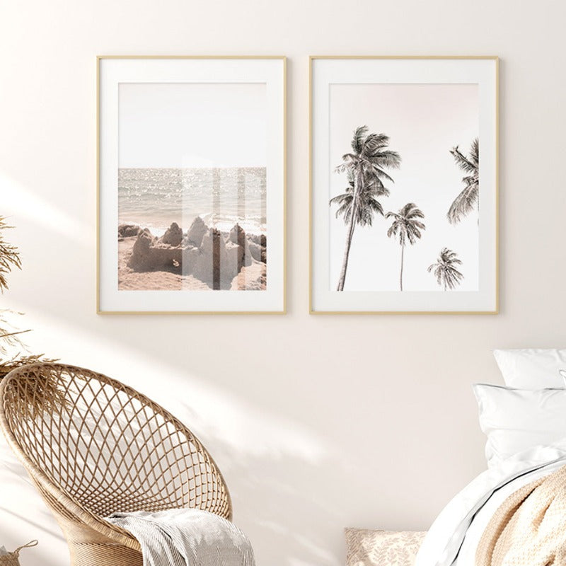 Palm Tree Landschaft Bohemian Stil - Leinwand Wandkunst Malerei