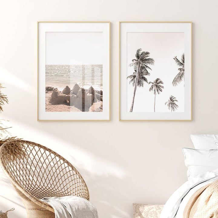Palm Tree Landschaft Bohemian Stil - Leinwand Wandkunst Malerei