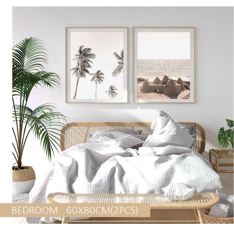 Palm Tree Landschaft Bohemian Stil - Leinwand Wandkunst Malerei