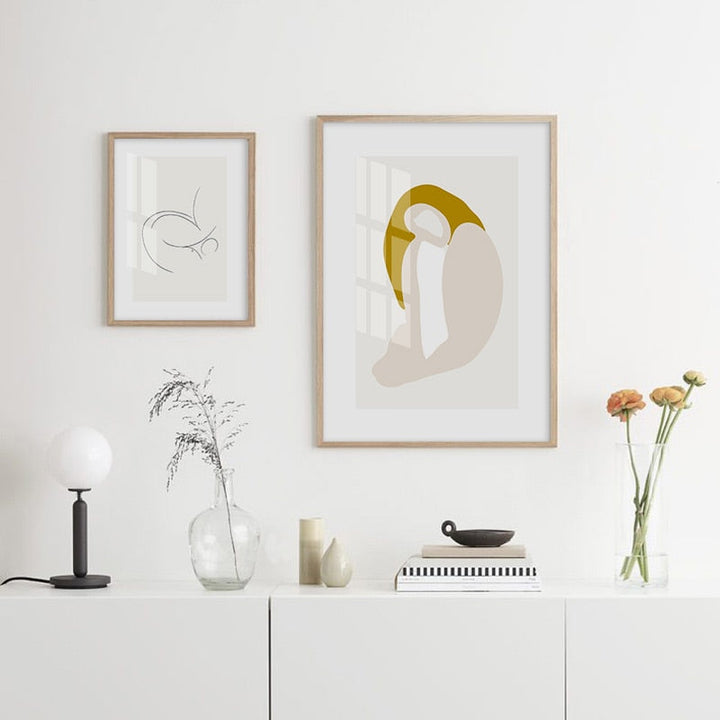 Minimalistische geometrische grafische abstrakte Galerie - Leinwand Wandkunst Gemälde