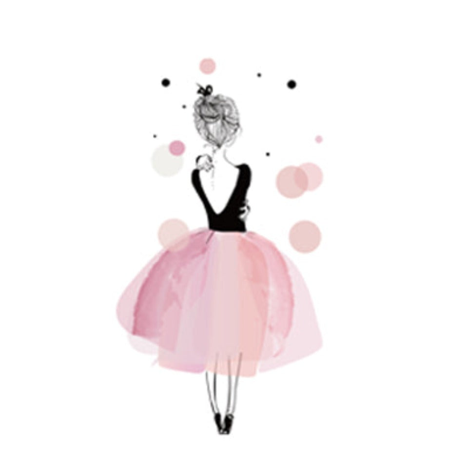 Aquarell-Wandbild mit rosa Kawaii-Mädchen – Leinwandbild