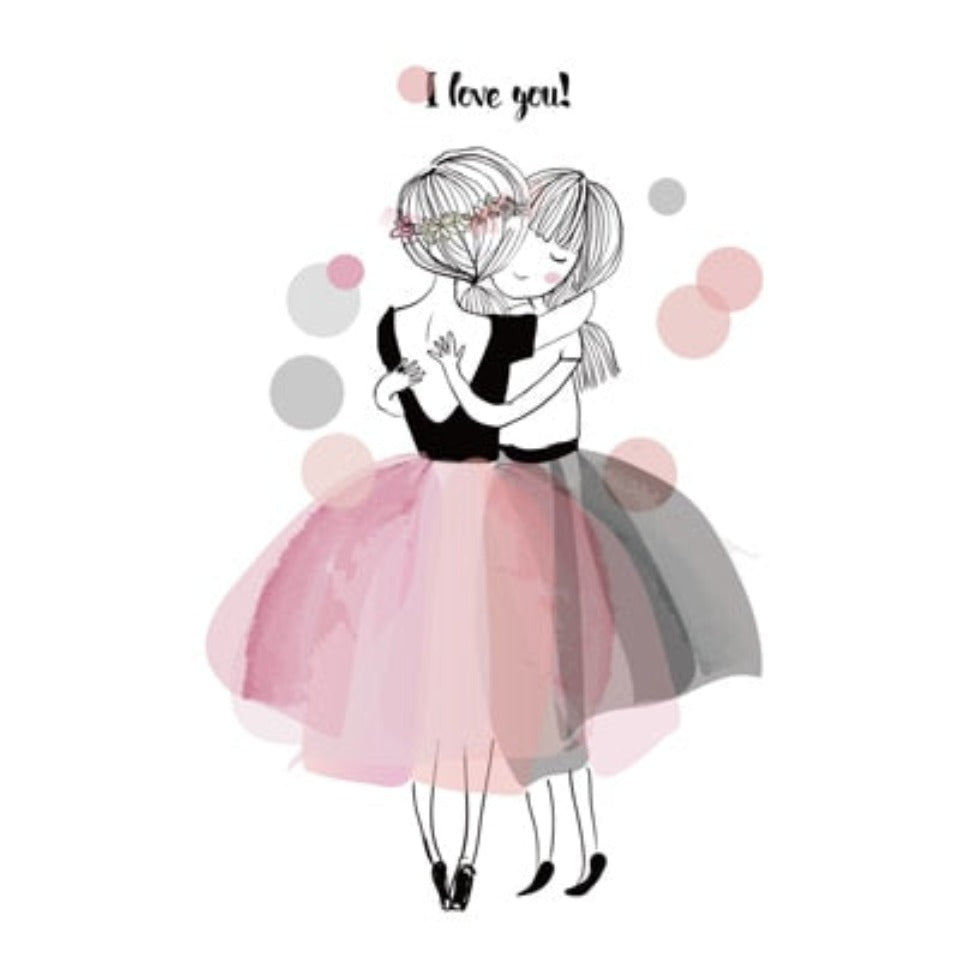 Aquarell-Wandbild mit rosa Kawaii-Mädchen – Leinwandbild