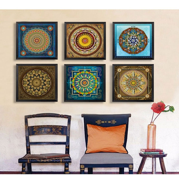 Mandala Ornament Thangka Yoga - Leinwand Wandkunst Malerei