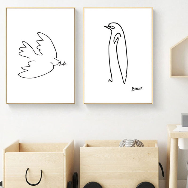 Tierskizzen - Leinwand Wandkunst Gemälde