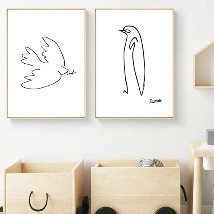Tierskizzen - Leinwand Wandkunst Gemälde