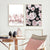 Modernes rosa Flamingo-Blumenbild auf Leinwand