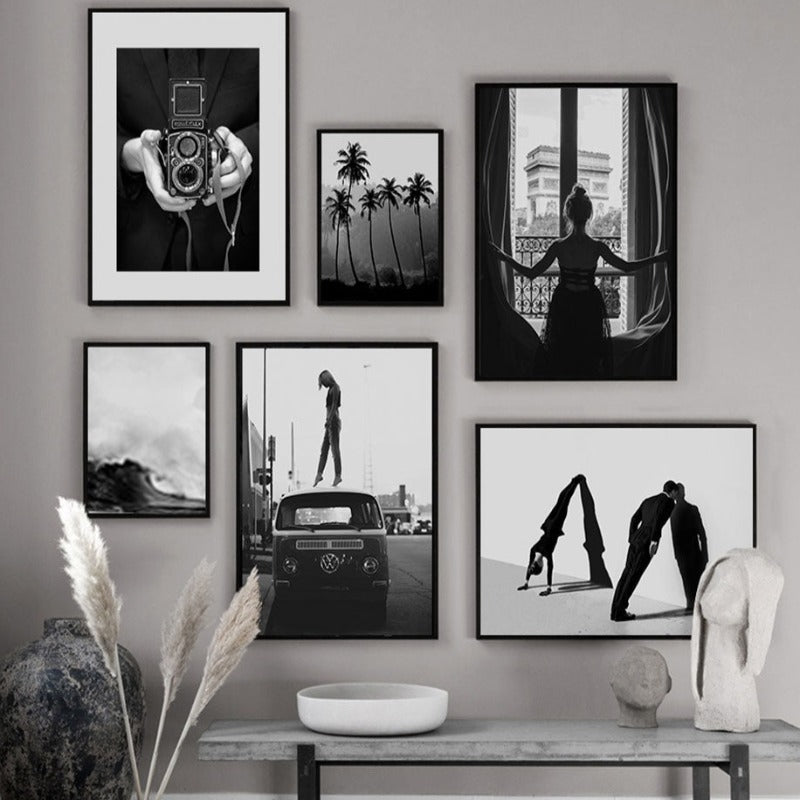 Abstract Skandinavien Schwarz Weiß Wandkunst Bilder - Leinwand Wandkunst Gemälde