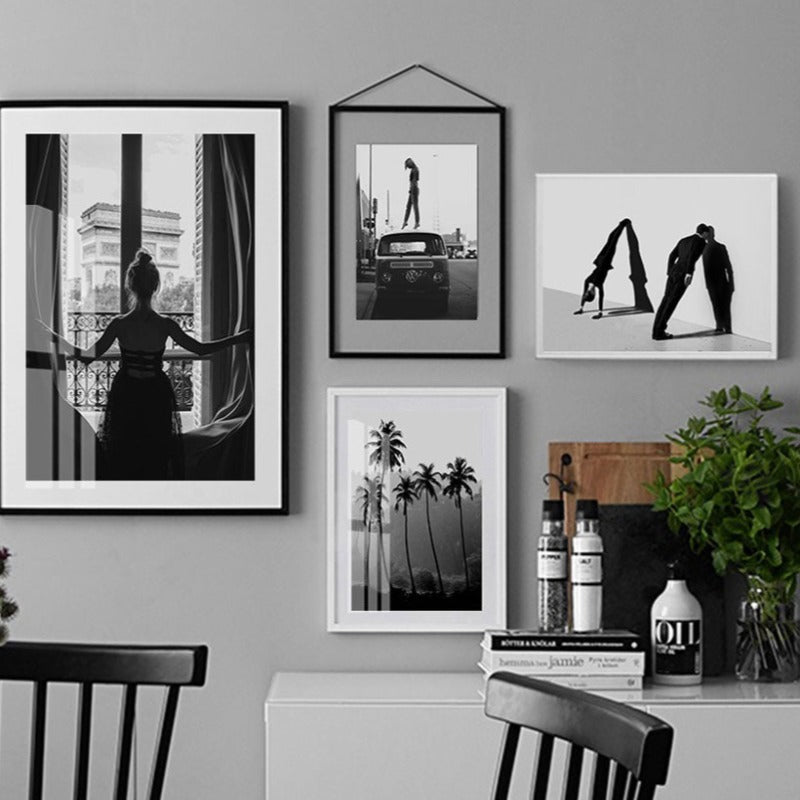 Abstract Skandinavien Schwarz Weiß Wandkunst Bilder - Leinwand Wandkunst Gemälde
