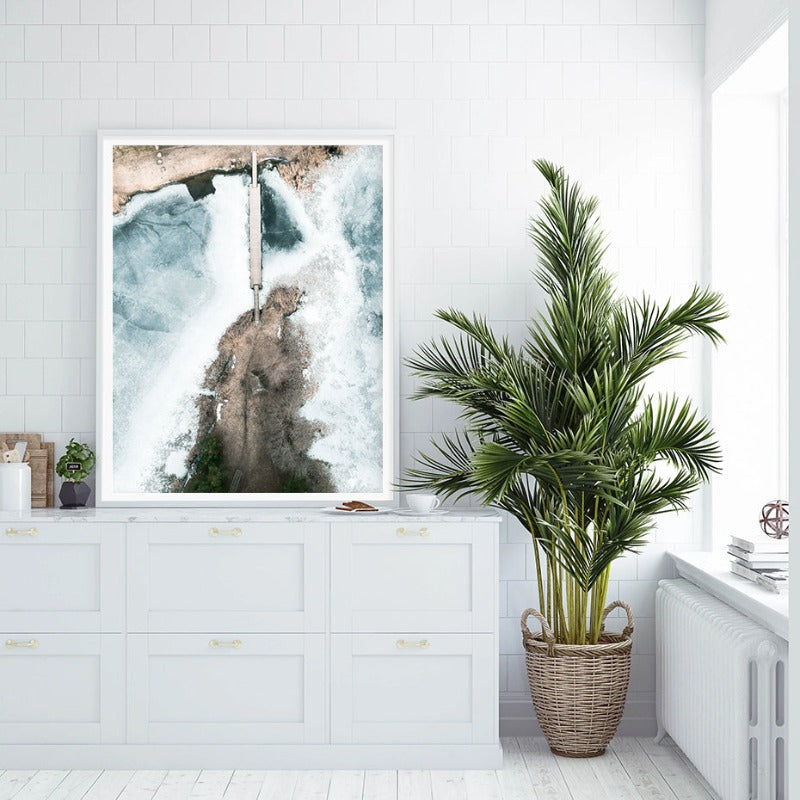 Luftaufnahme Brücke Landschaft - Leinwand Wandkunst Gemälde