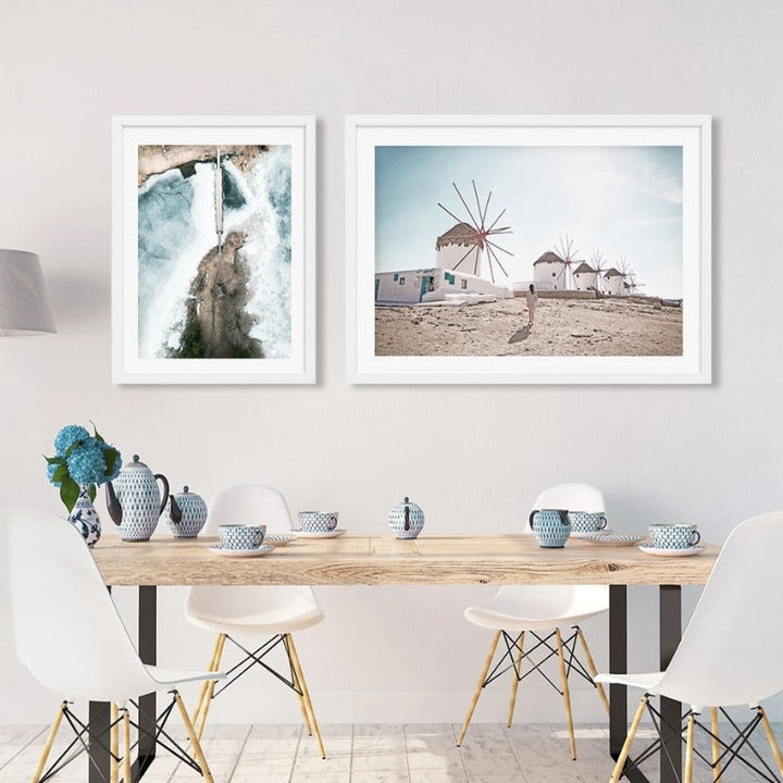 Luftaufnahme Brücke Landschaft - Leinwand Wandkunst Gemälde
