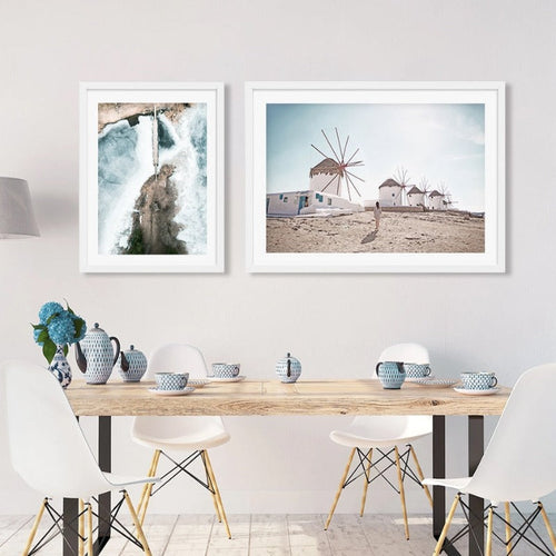Luftaufnahme Brücke Landschaft - Leinwand Wandkunst Gemälde