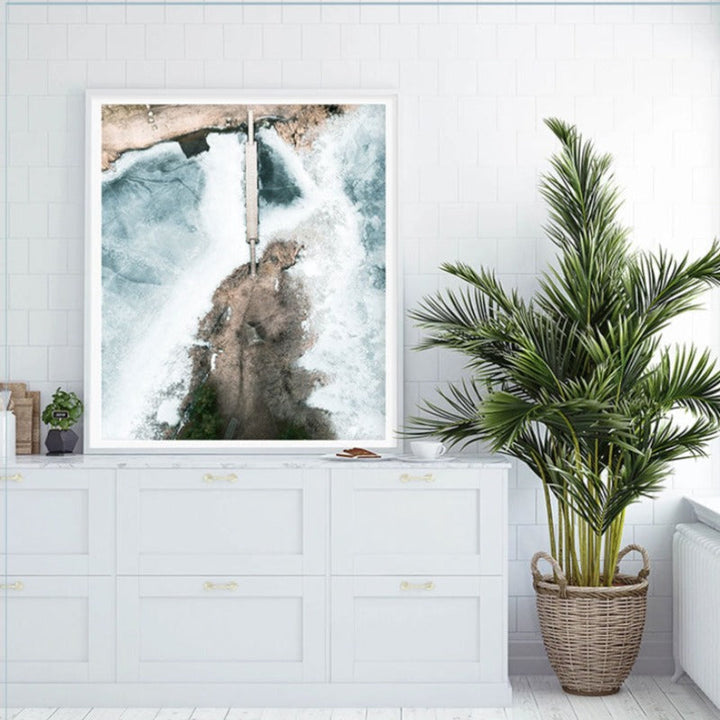 Luftaufnahme Brücke Landschaft - Leinwand Wandkunst Gemälde