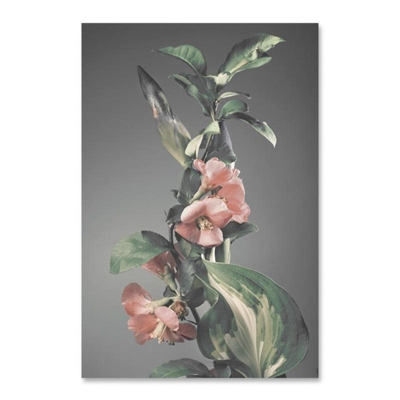 Modernes rosa Blumenbild „Mädchenruhe“ – Leinwandbild