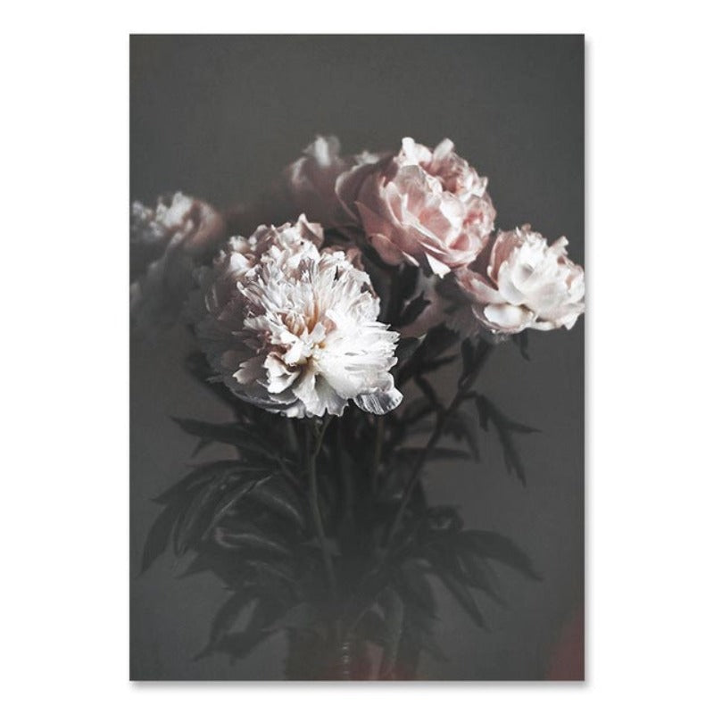 Modernes rosa Blumenbild „Mädchenruhe“ – Leinwandbild