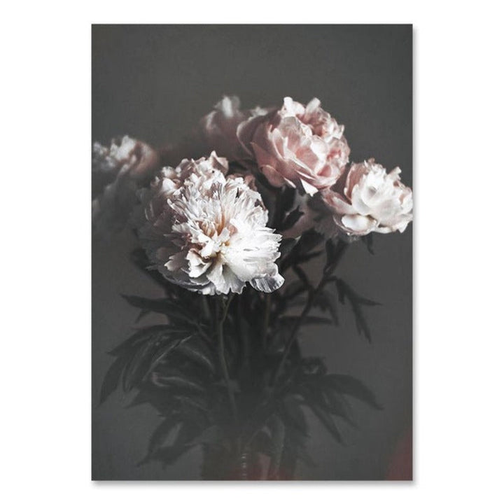 Modernes rosa Blumenbild „Mädchenruhe“ – Leinwandbild