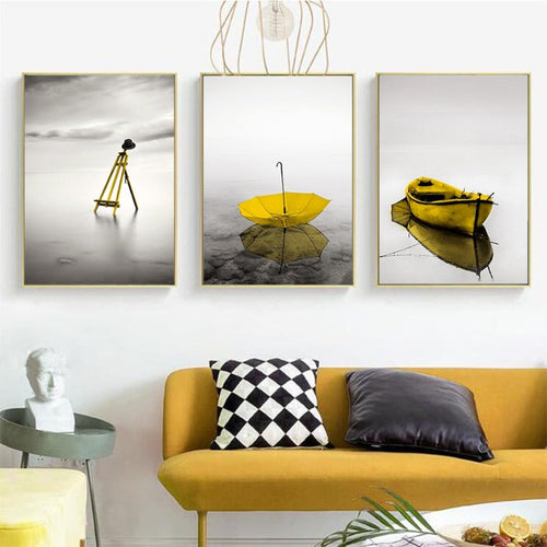 Moods Of Yellow - Leinwand Wandkunst Malerei