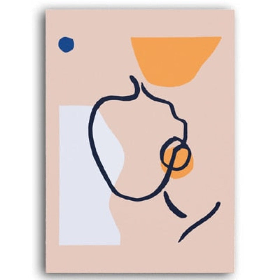 Skandinavische abstrakte Figurenlinien-Poster - Leinwandbild