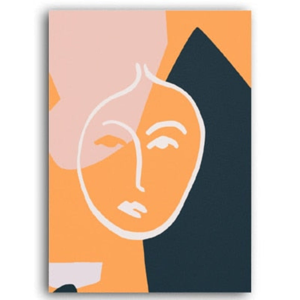 Skandinavische abstrakte Figurenlinien-Poster - Leinwandbild
