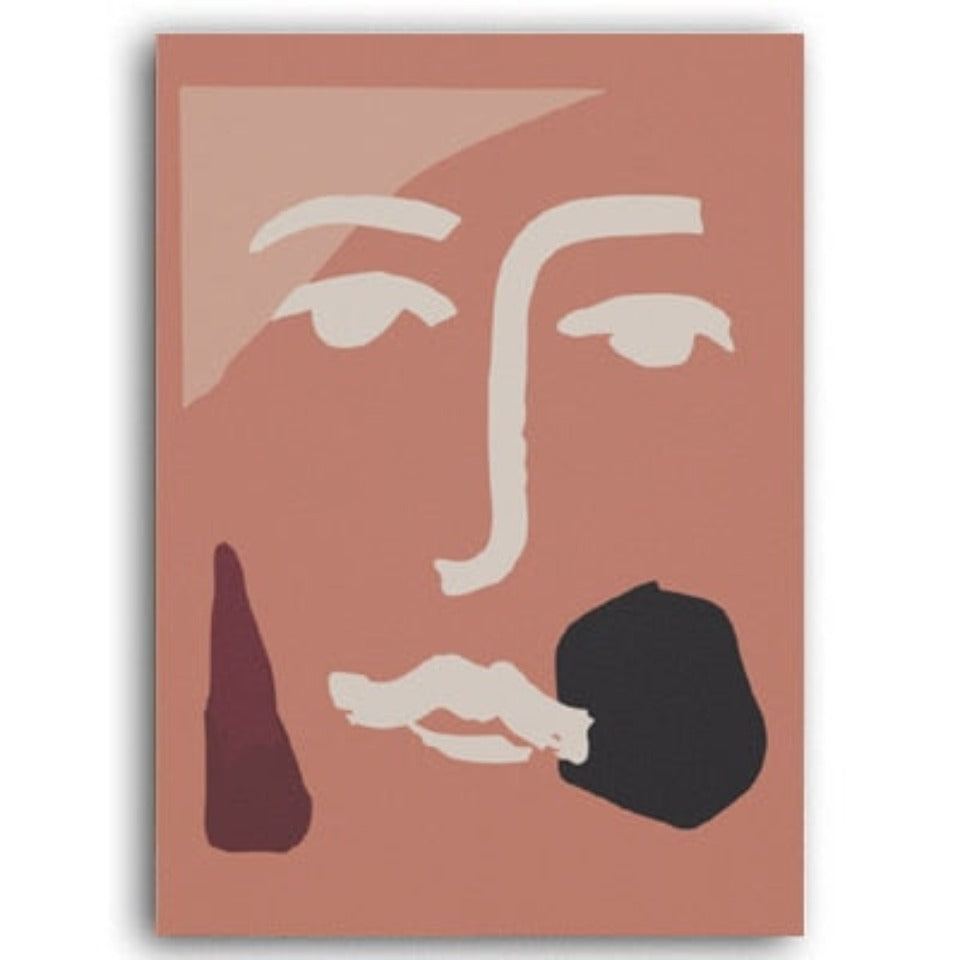 Skandinavische abstrakte Figurenlinien-Poster - Leinwandbild