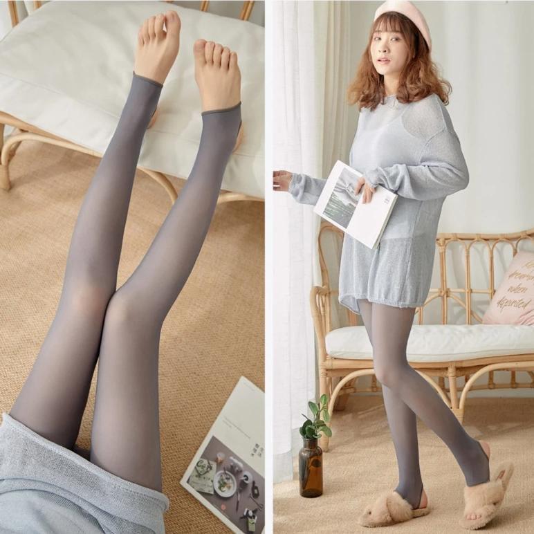 Fake Translucent Warm Fleece Strumpfhosen | Karnz