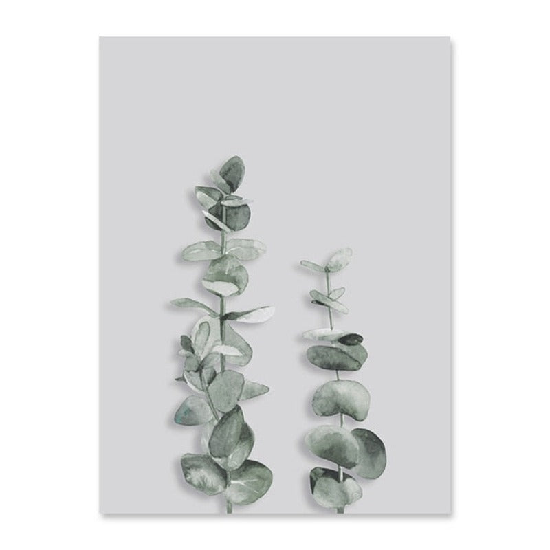 Botanische Eukalyptusblätter - Leinwand Wandkunst Malerei