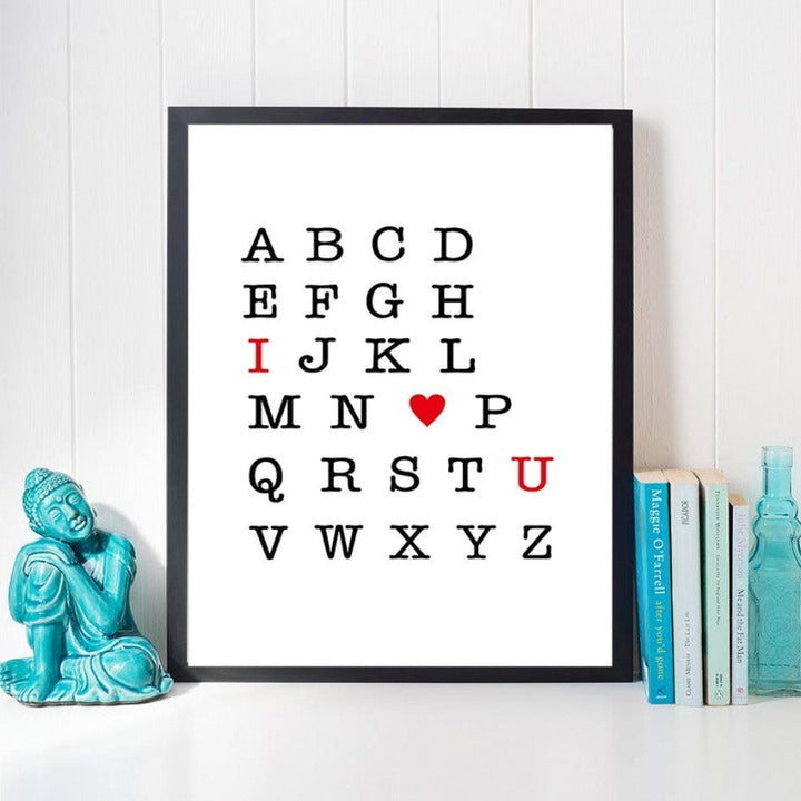 Ich liebe dich ABC Alphabet Kinderzimmer Dekor Wandkunst DIY - Leinwand Wandkunst Malerei