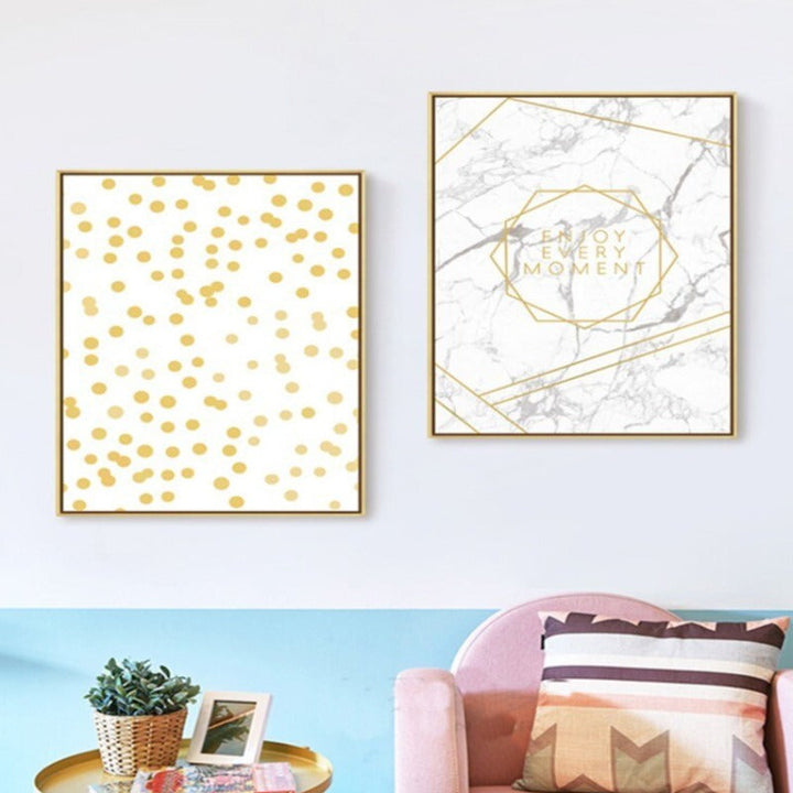 Geometrische Blätter Ananas - Leinwand Wandkunst Malerei