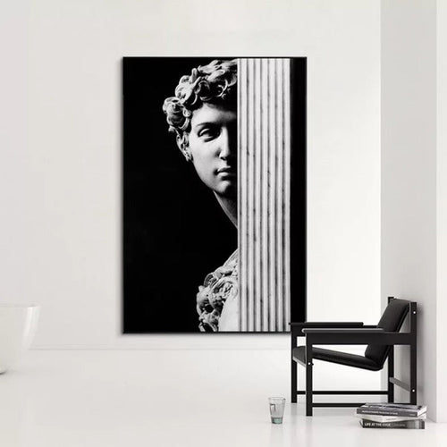 Vintage-David-Figur-Skulptur – Leinwandbild