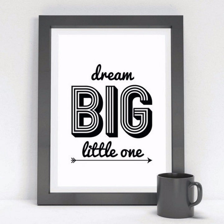 Minimalistische Schwarz-Weiß Inspirierende Buchstaben - Leinwand Wandkunst Gemälde