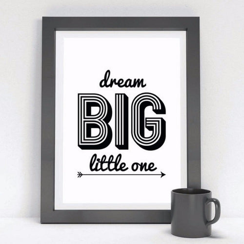 Minimalistische Schwarz-Weiß Inspirierende Buchstaben - Leinwand Wandkunst Gemälde