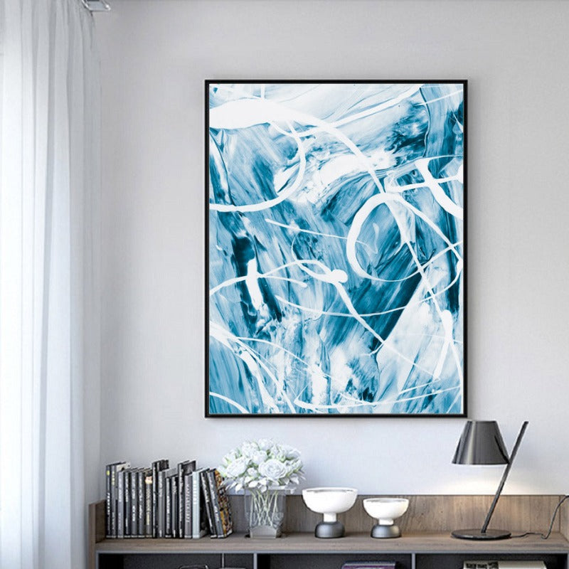 Blaue abstrakte Leinwandgemälde Wand - Leinwand Wandkunstgemälde