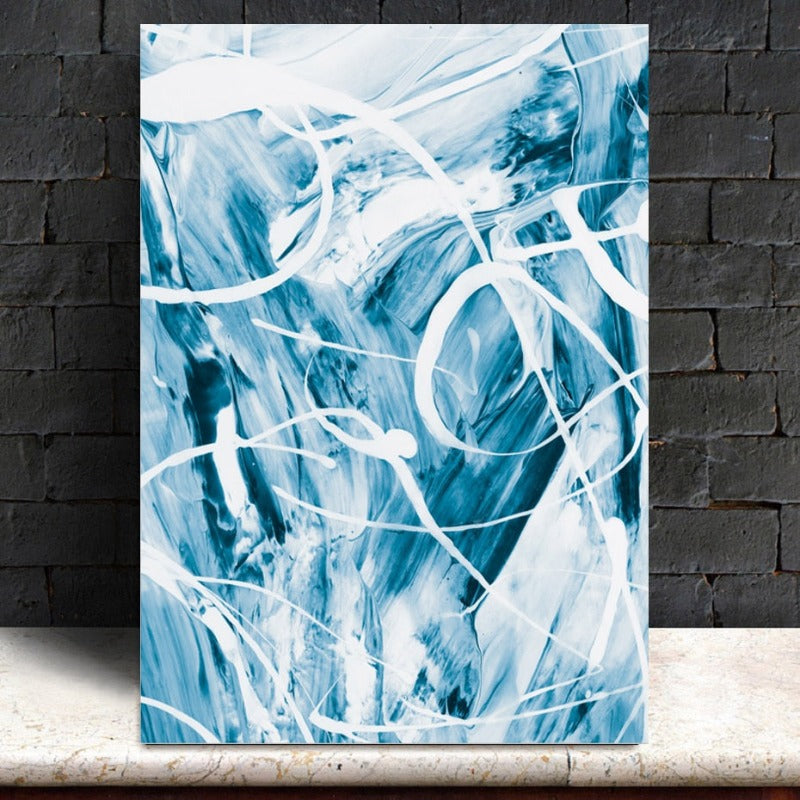 Blaue abstrakte Leinwandgemälde Wand - Leinwand Wandkunstgemälde