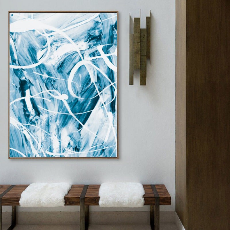Blaue abstrakte Leinwandgemälde Wand - Leinwand Wandkunstgemälde