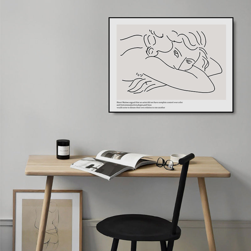 Abstrakte Vintage-Figur: Taube – Minimalistisches Leinwandbild