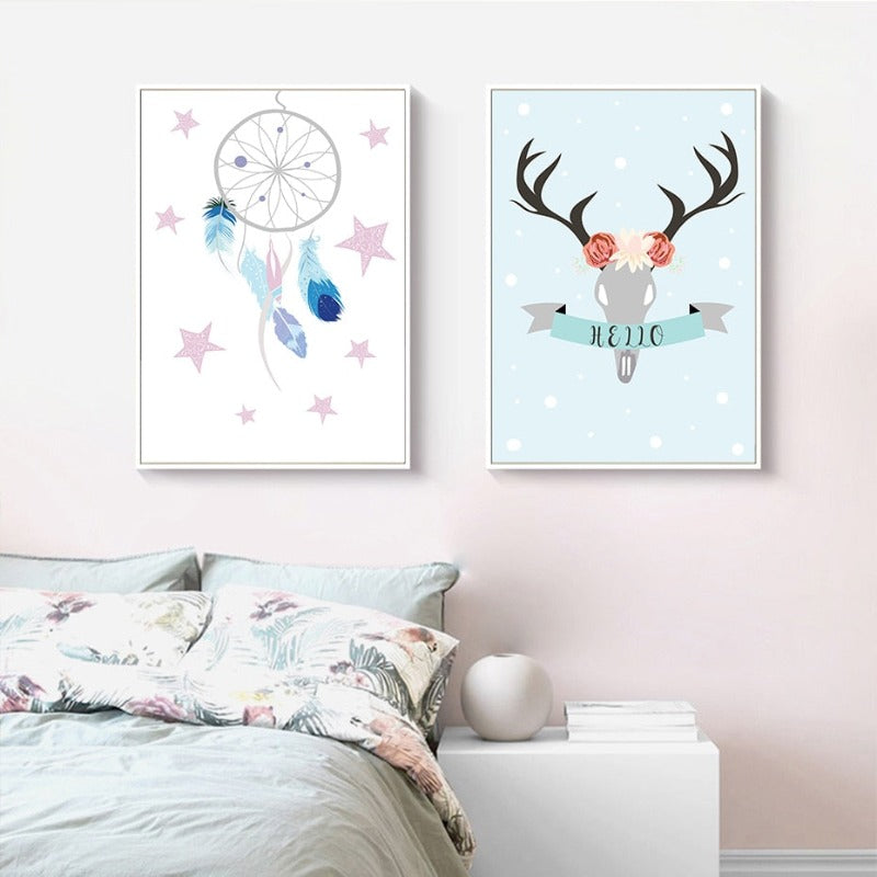 Boho Traumfänger - Leinwand Wandkunst Gemälde