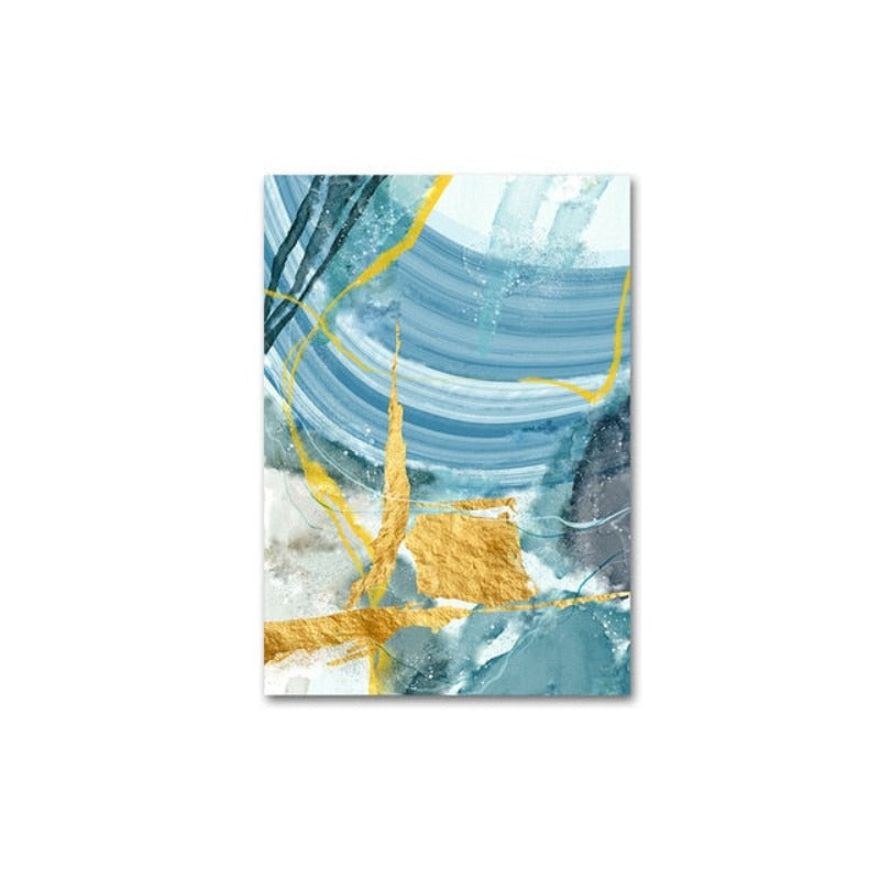Blaue Druckposter - Leinwand Wandkunstmalerei