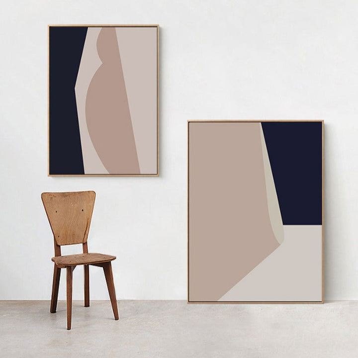 Geometrisches Farbblock - Leinwand Wandkunst Malerei