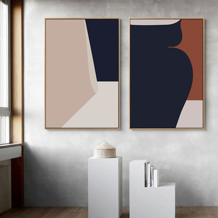 Geometrisches Farbblock - Leinwand Wandkunst Malerei